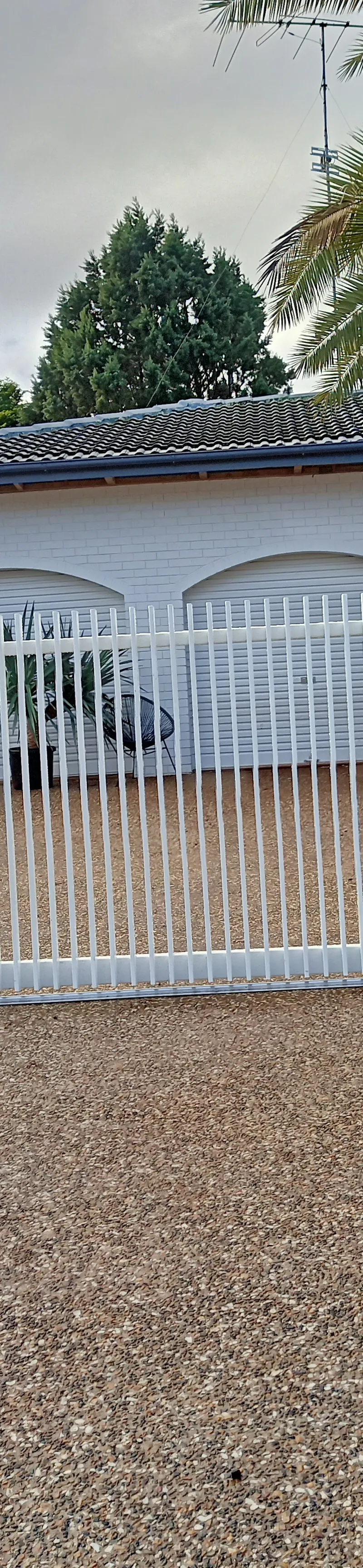 before White Powder-coated Aluminium Sliding Gate – INSTALL: Aluminium Sliding Gate, Rangeville