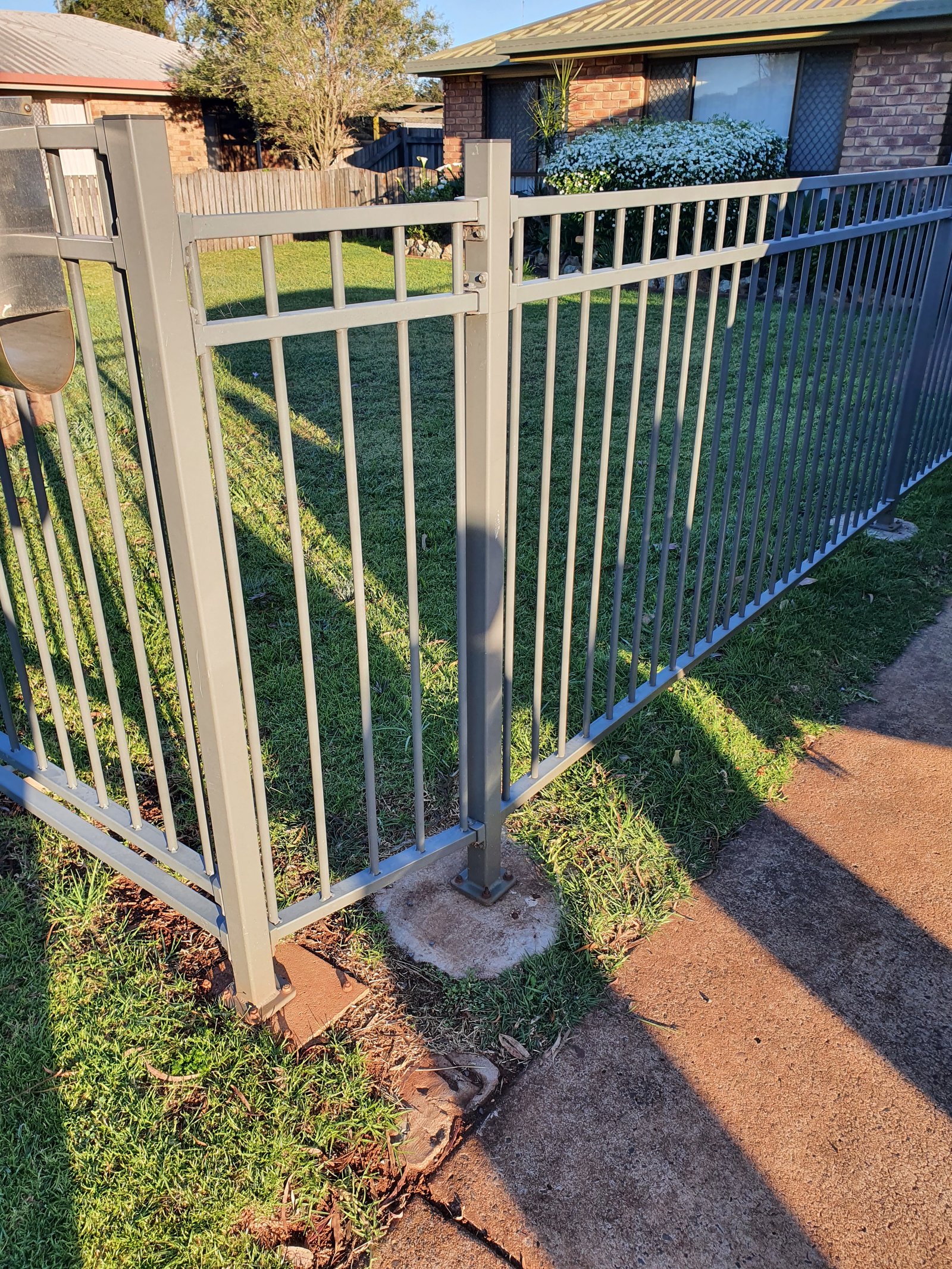 before White Powder-coated Aluminium Sliding Gate – GATE + MOTOR + INFILL, Darling Heights