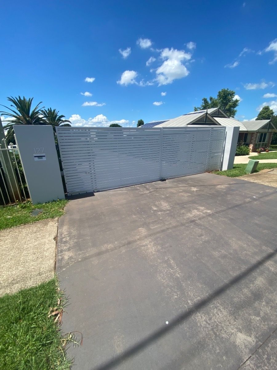 before White Powder-coated Aluminium Swing Gate – Gate + Motor, Middle Ridge