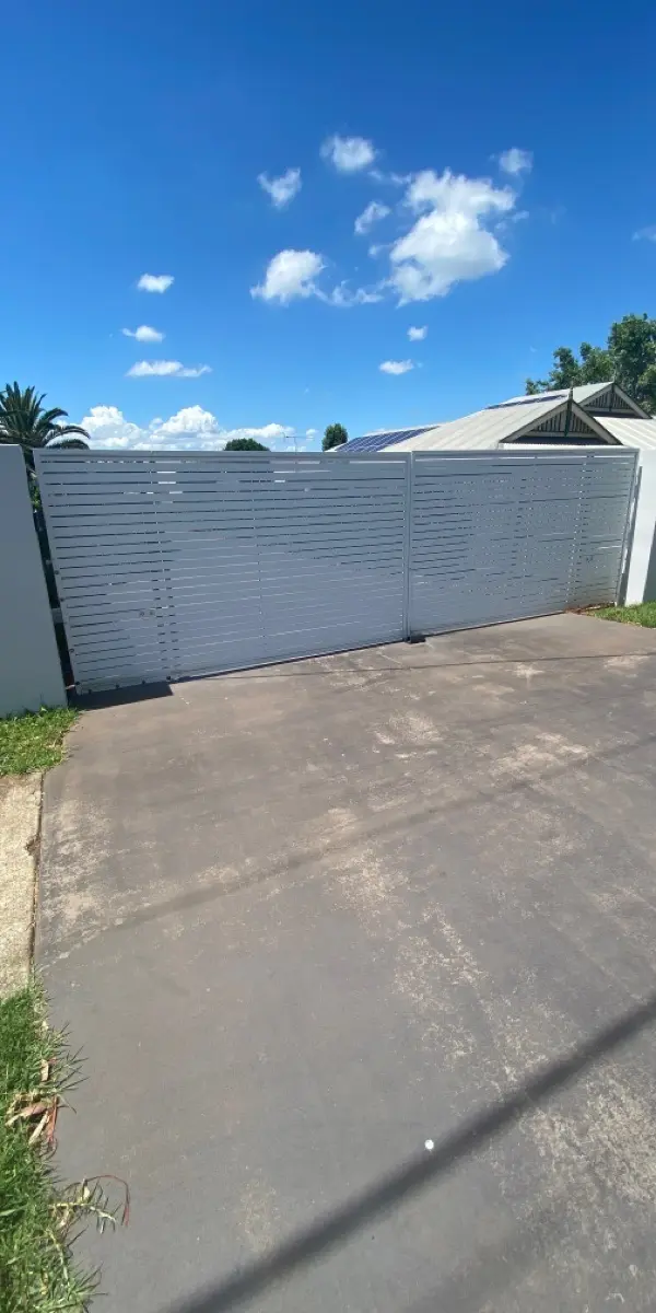 before White Powder-coated Aluminium Swing Gate – Gate + Motor, Middle Ridge