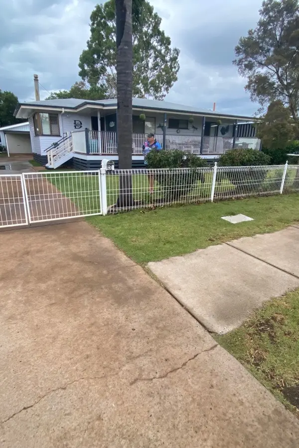before White Powder-coated Steel Swing Gate – Slide Gate + Motor, Oakey