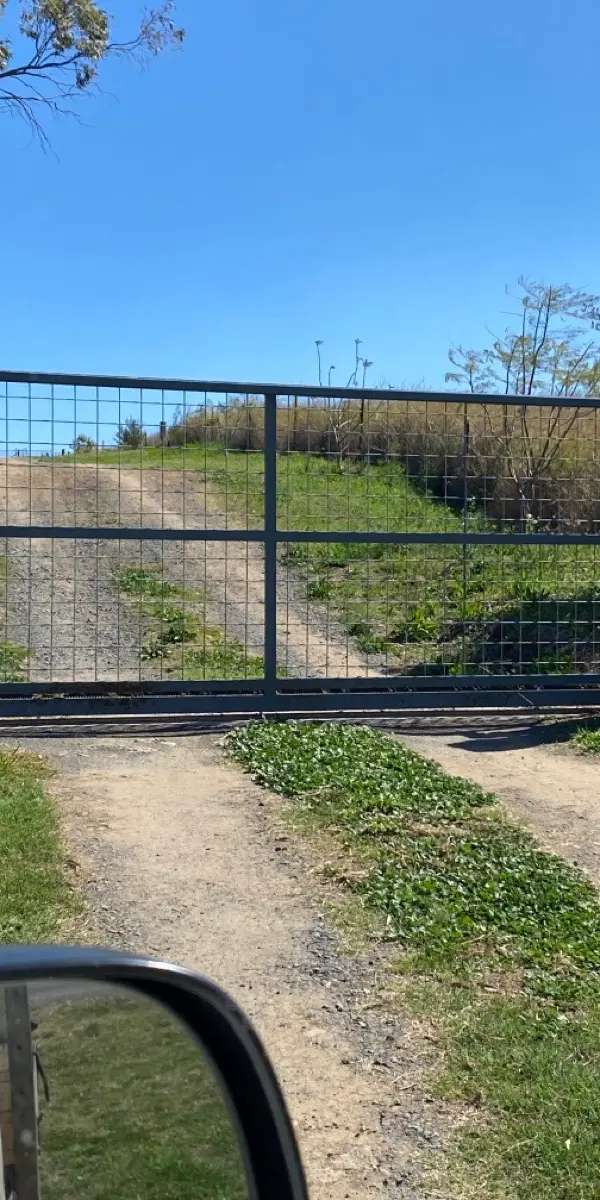before Black Powder-coated Aluminium Sliding Gate – Swing Gate + Motor, Gowrie Junction