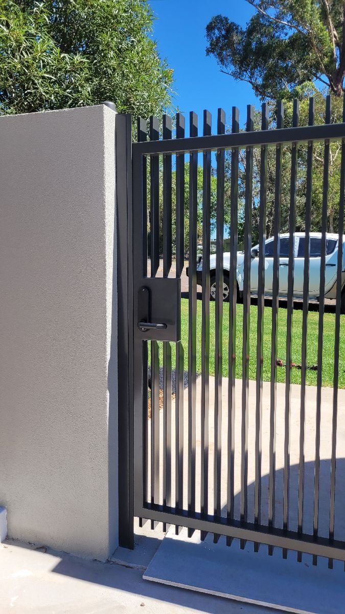 before N/A Wrought Iron Sliding Gate – Slide Gate + Motor, Middle Ridge