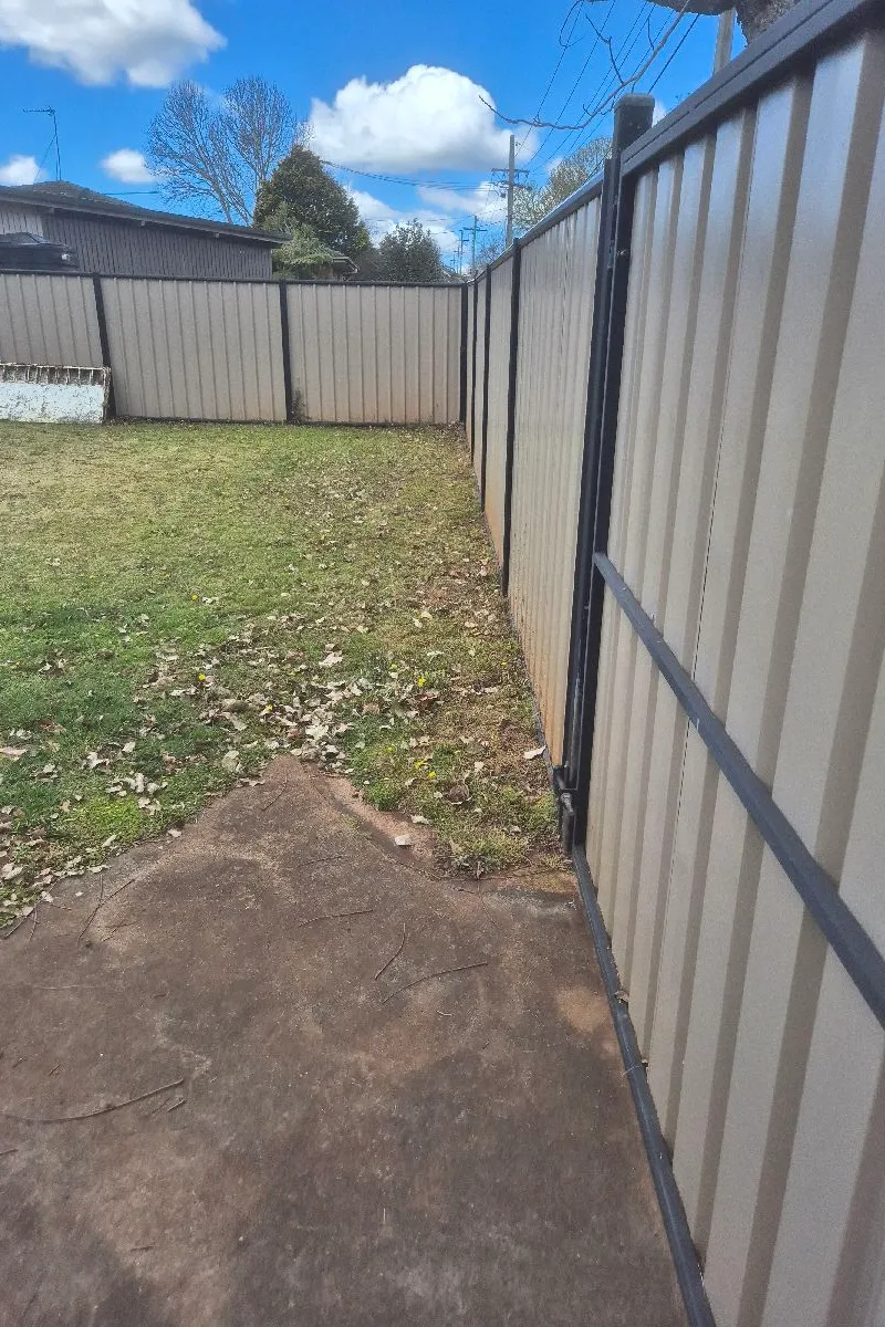 before Mocha Colorbond Steel Sliding Gate – Slide Gate + Motor, Centenary Heights