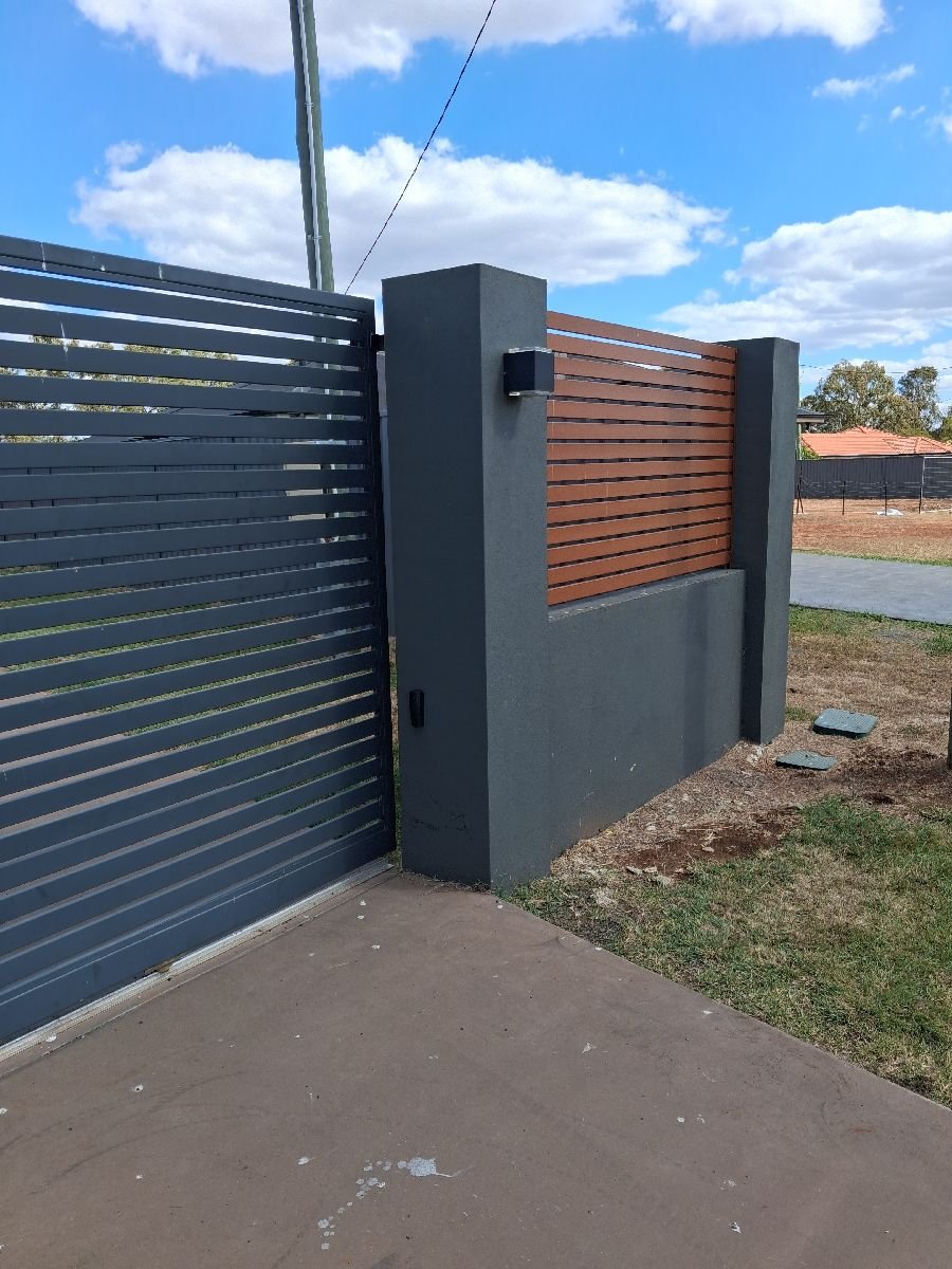 before Basalt Powder-coated Aluminium Sliding Gate – New Gate, Torrington