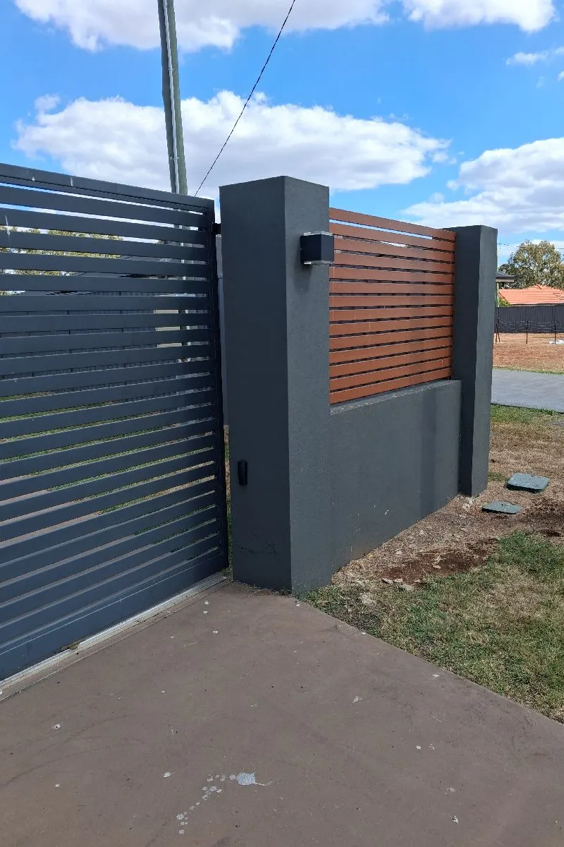 before Basalt Powder-coated Aluminium Sliding Gate – New Gate, Torrington