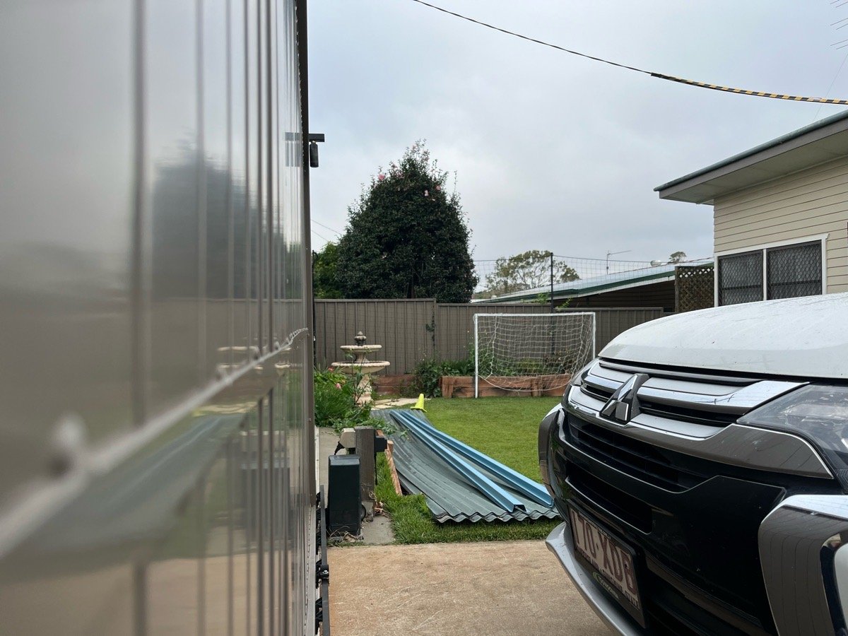before Jasper Colorbond Steel Sliding Gate – Gate Repairs, Rangeville