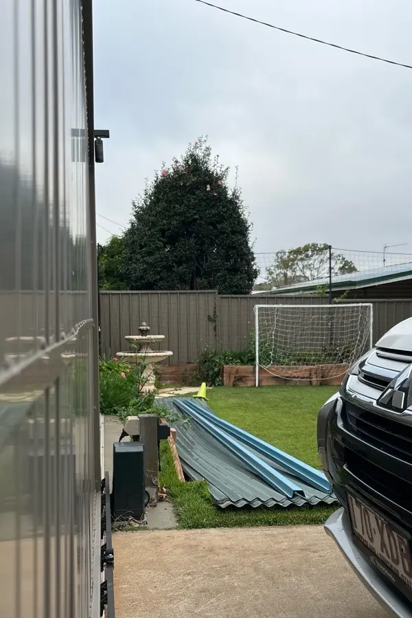 before Jasper Colorbond Steel Sliding Gate – Gate Repairs, Rangeville