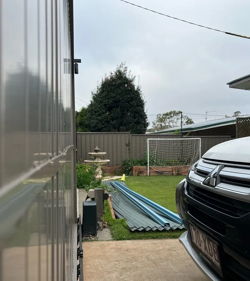 before Jasper Colorbond Steel Sliding Gate – Gate Repairs, Rangeville