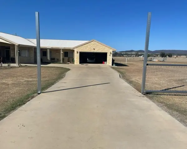 before Black Powder-coated Aluminium Sliding Gate – Slide Gate + Motor, Millmerran
