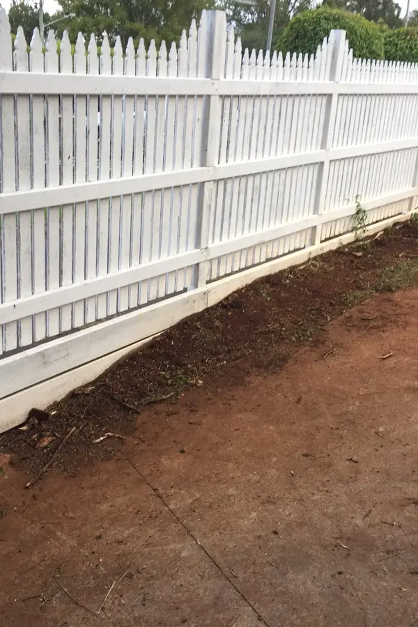 before White Powder-coated Aluminium + Timber Palings Sliding Gate – Slide Gate + Motor, North Toowoomba