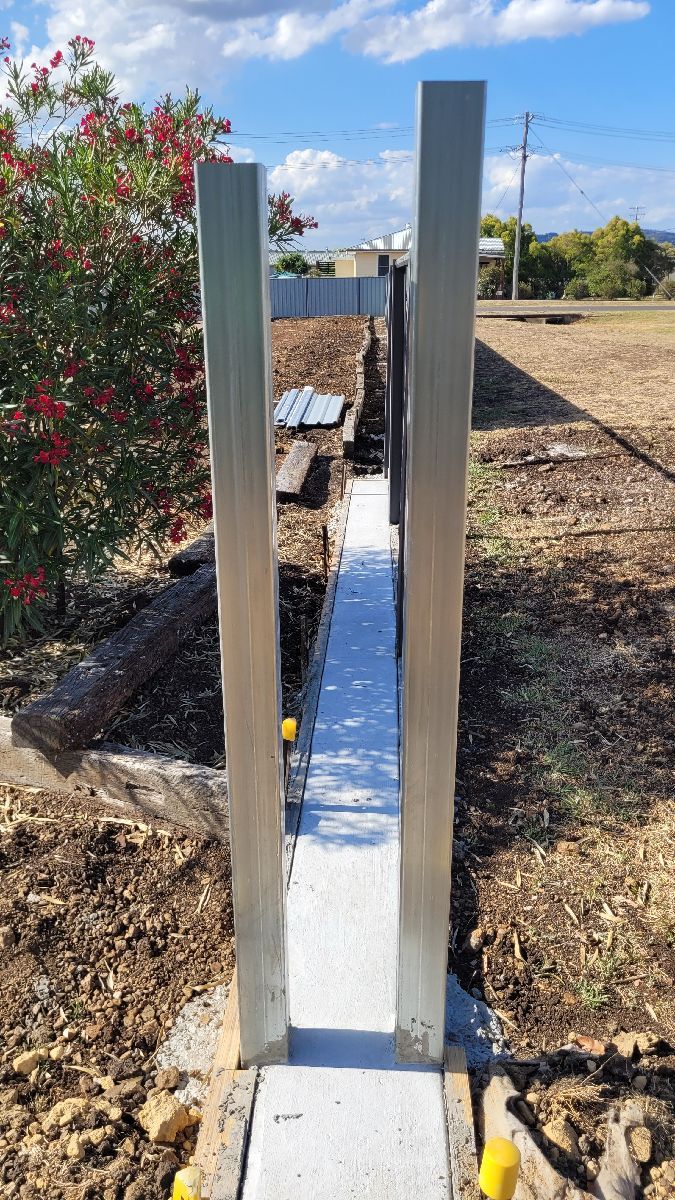 before Galvanised Pipe-Galvanised Sliding Gate – 2 x Slide Frame + Motors, Cambooya