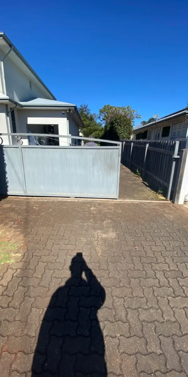 before White Colorbond Steel Sliding Gate – Replace Sliding Gate, Centenary Heights