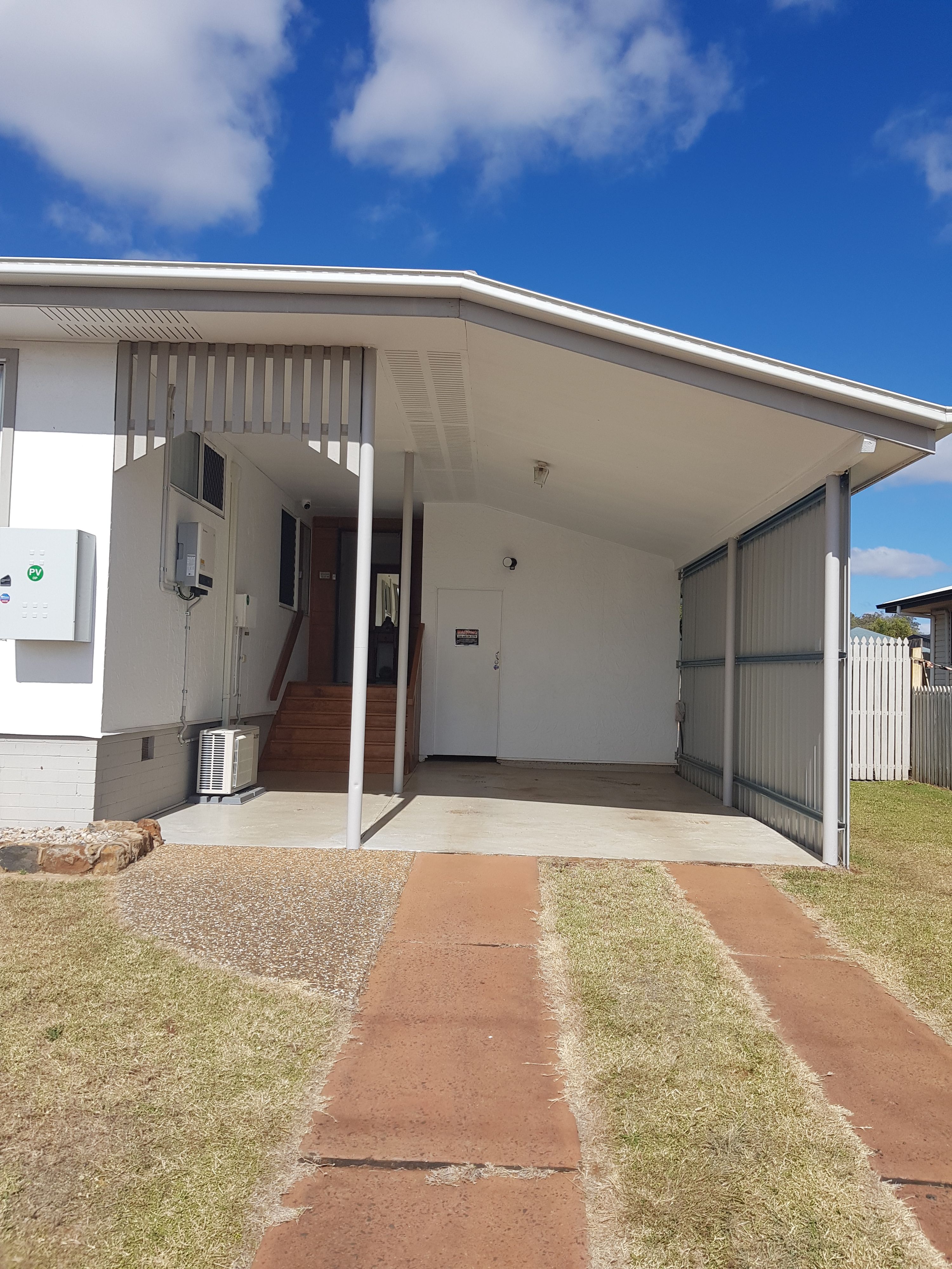 before White Powder-coated Aluminium Swing Gate – 2 x swing Gate + PA Gate, Oakey