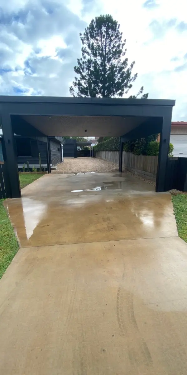 before Black Powder-coated Aluminium Custom Door – Ventilated Door, East Toowoomba
