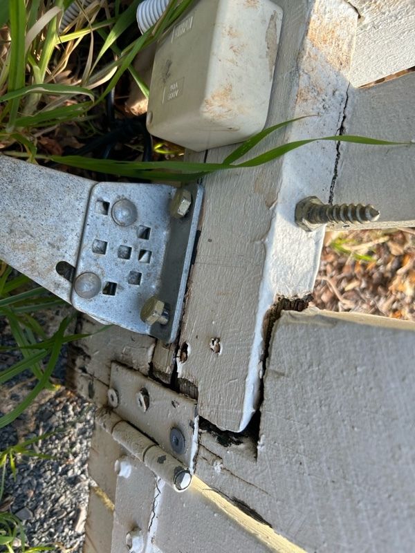 before White Timber Swing Gate – Rotten Gate Post (warranty repair), South Toowoomba