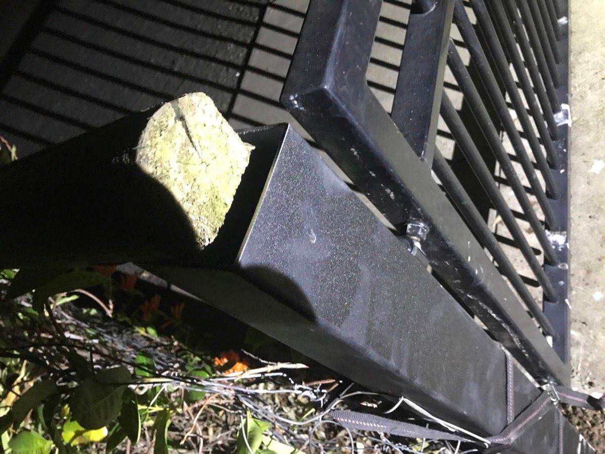 before Black Powder-coated Steel Swing Gate – Posts, Cotswold Hills