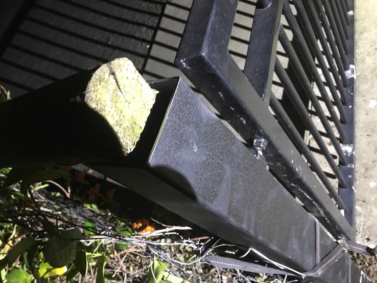 before Black Powder-coated Steel Swing Gate – Posts, Cotswold Hills