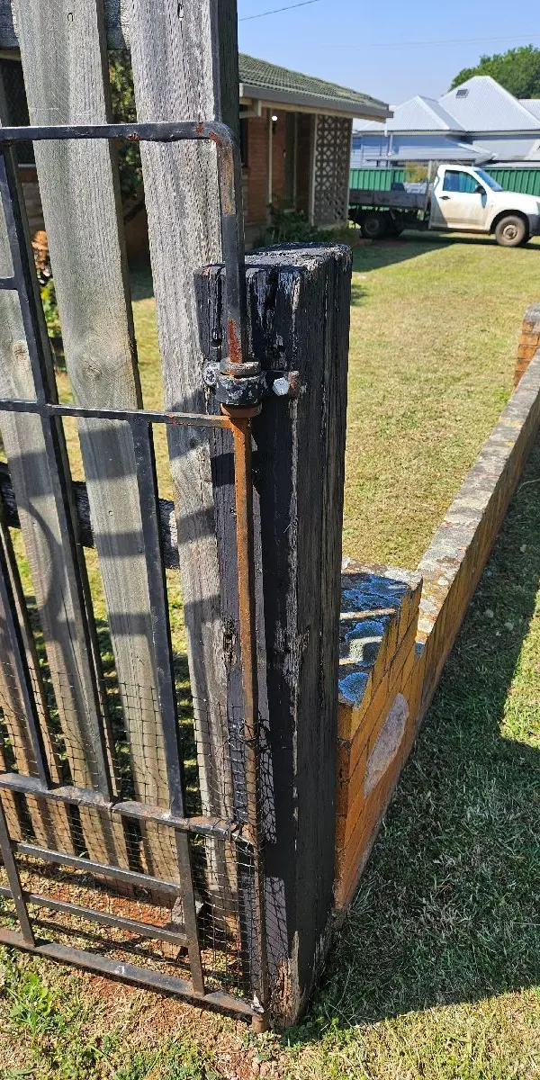before Black Wrought Iron Swing Gate – Gate Repairs/New Gate, North Toowoomba