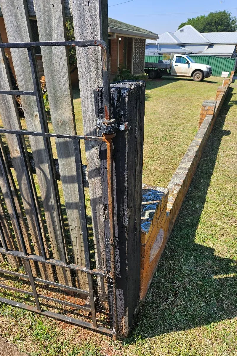 before Black Wrought Iron Swing Gate – Gate Repairs/New Gate, North Toowoomba