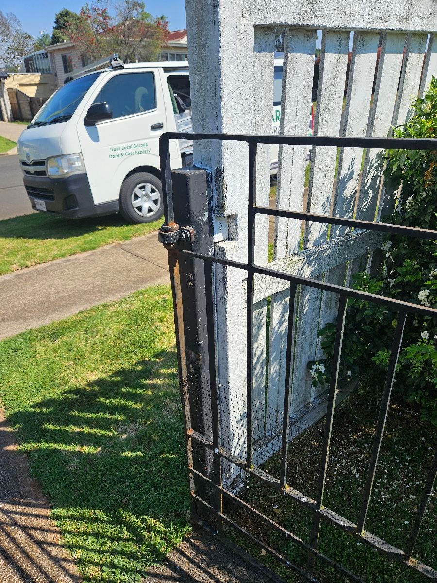 before Black Wrought Iron Swing Gate – Gate Repairs/New Gate, North Toowoomba