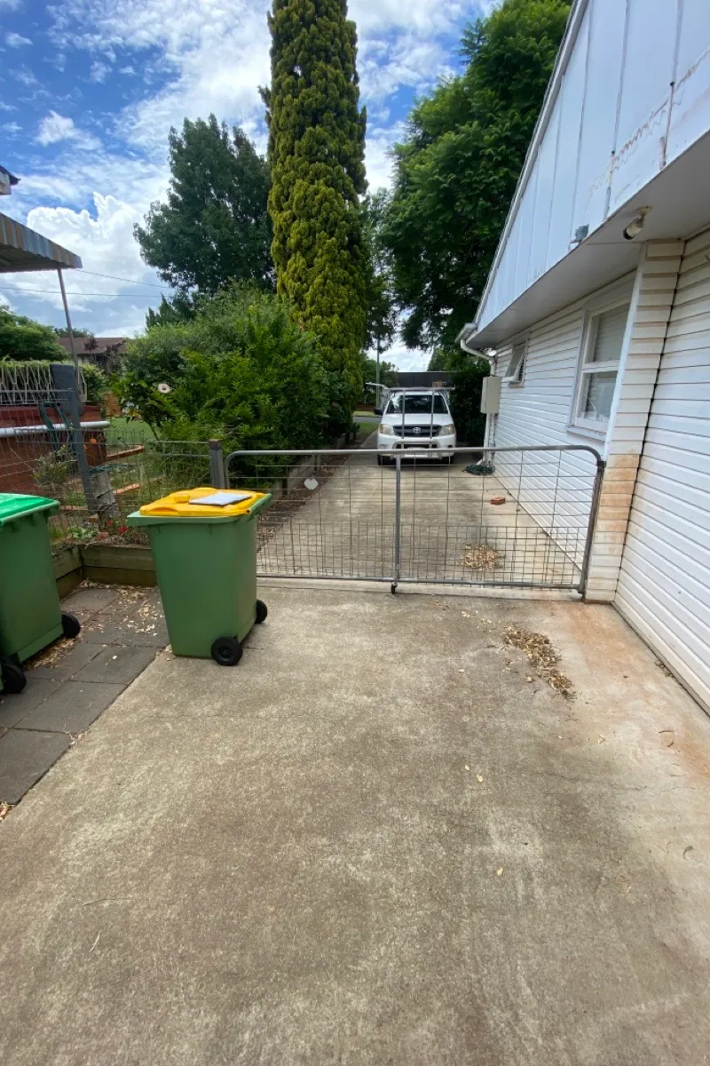 before N/A Mesh Swing Gate – Gate + Motor (Swing Toward Shed), Centenary Heights