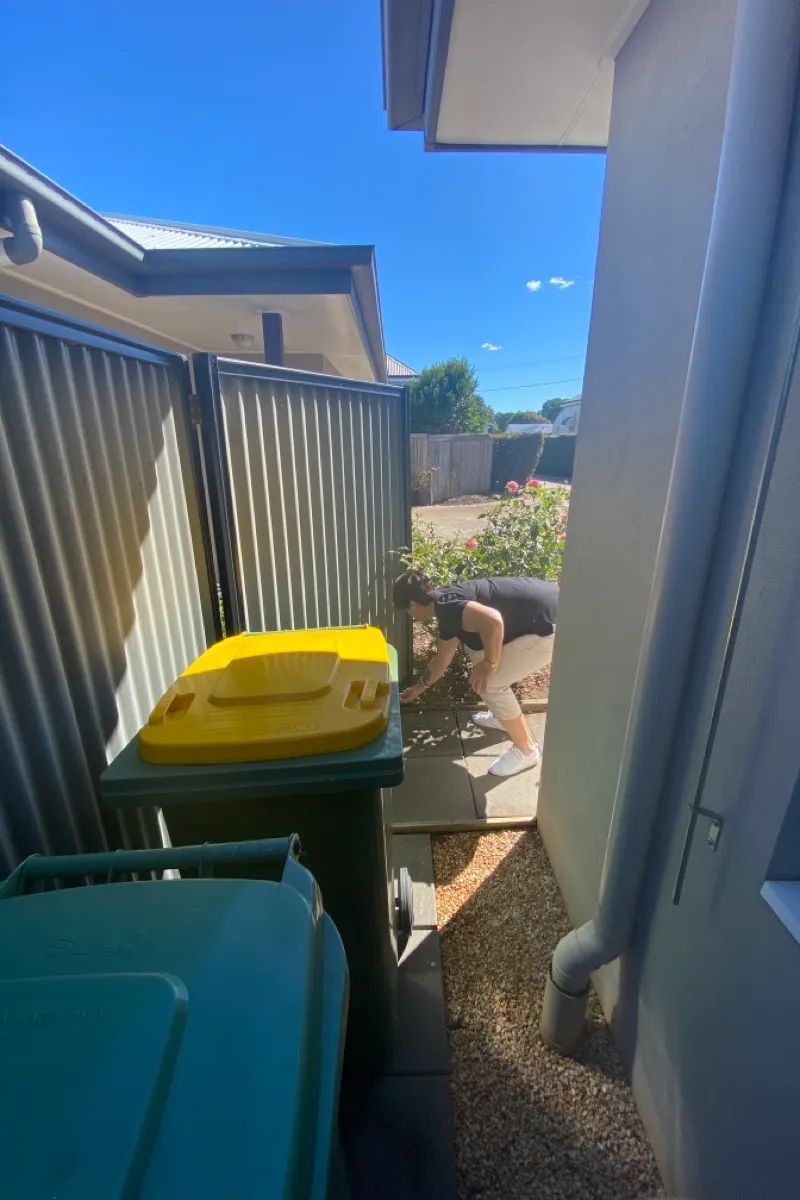 before Black Powder-coated Steel Swing Gate – PA Gate, North Toowoomba
