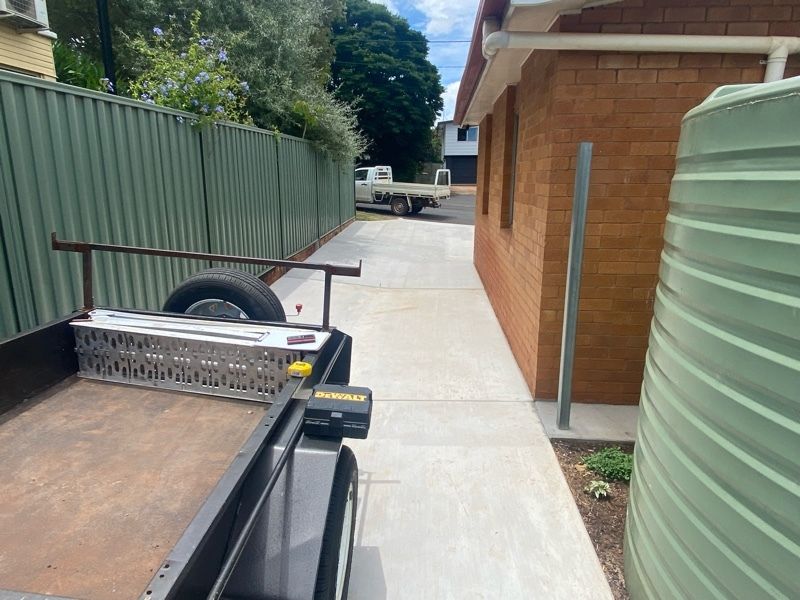 before Green Colorbond Steel Sliding Gate – Telescopic Gate, Rockville