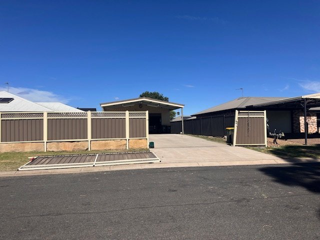 before Brown Colorbond + Lattice Sliding Gate – Walton repair, Dalby