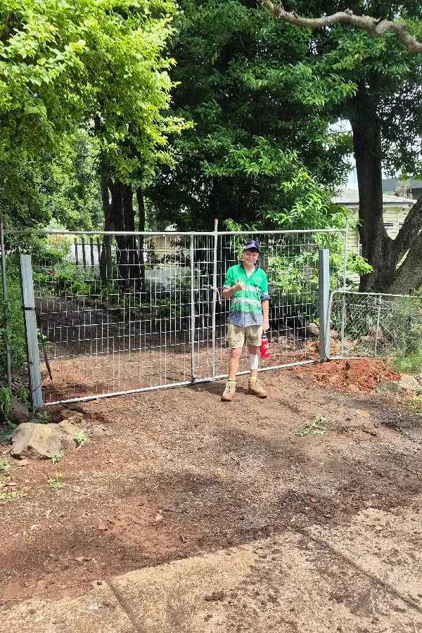 before N/A Timber + Galvanised Frame Swing Gate – Double Swinging Gate, Newtown