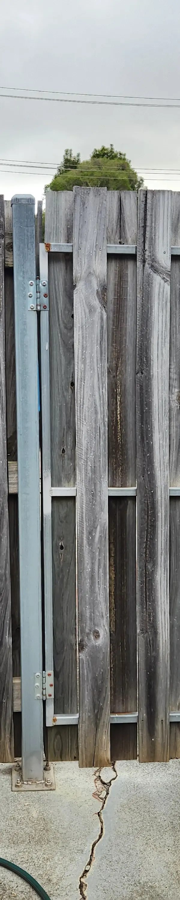before Wood-look Timber Sliding Gate – Manual Gate, Newtown