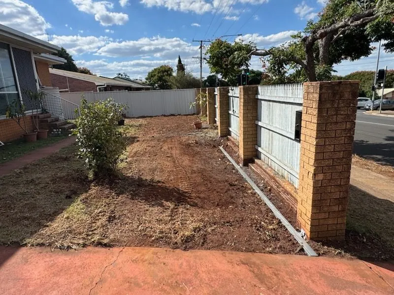 before Wood-look Mixed Sliding Gate – QUOTE - Aluminium Sliding Gate (Pending), Darling Heights