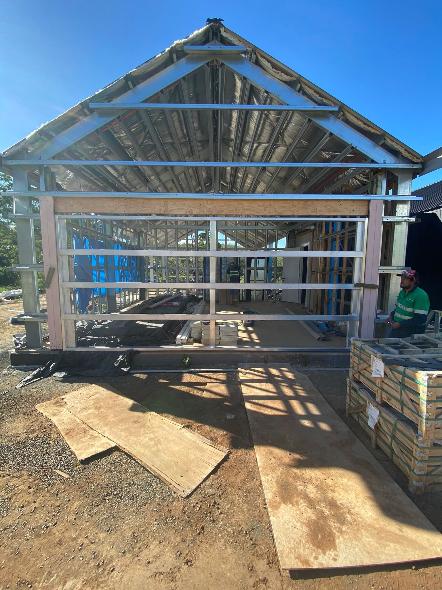 in progress Pearl White Gloss Powder-coated Aluminium Custom Door – Service Job - Gate, East Toowoomba