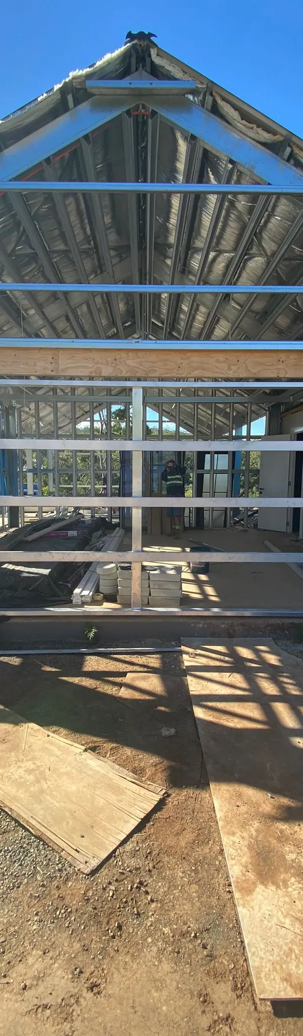 in progress Pearl White Gloss Powder-coated Aluminium Custom Door – Service Job - Gate, East Toowoomba