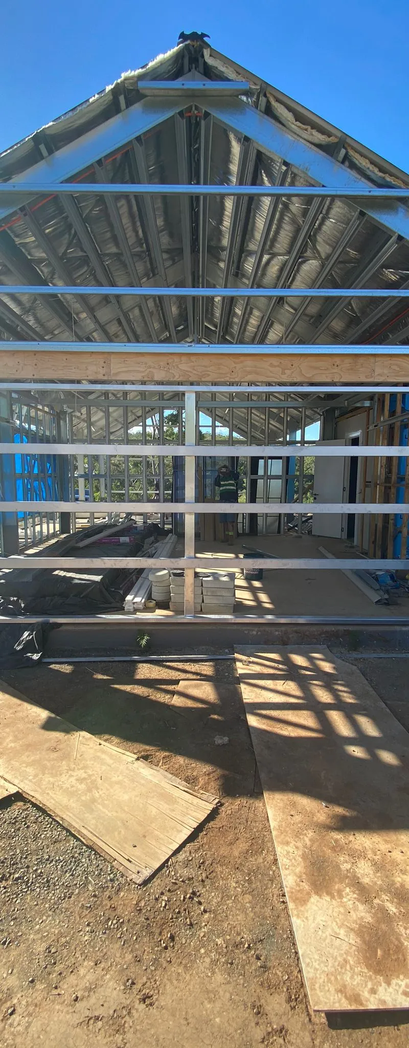 in progress Pearl White Gloss Powder-coated Aluminium Custom Door – Service Job - Gate, East Toowoomba
