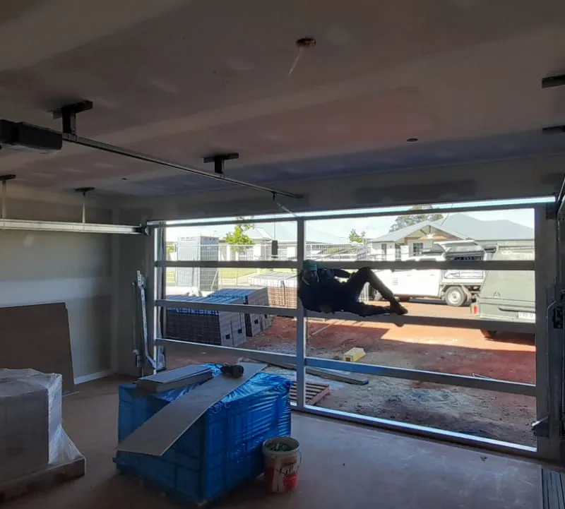 in progress Pearl White Gloss Powder-coated Aluminium Custom Door – Service Job - Gate, East Toowoomba