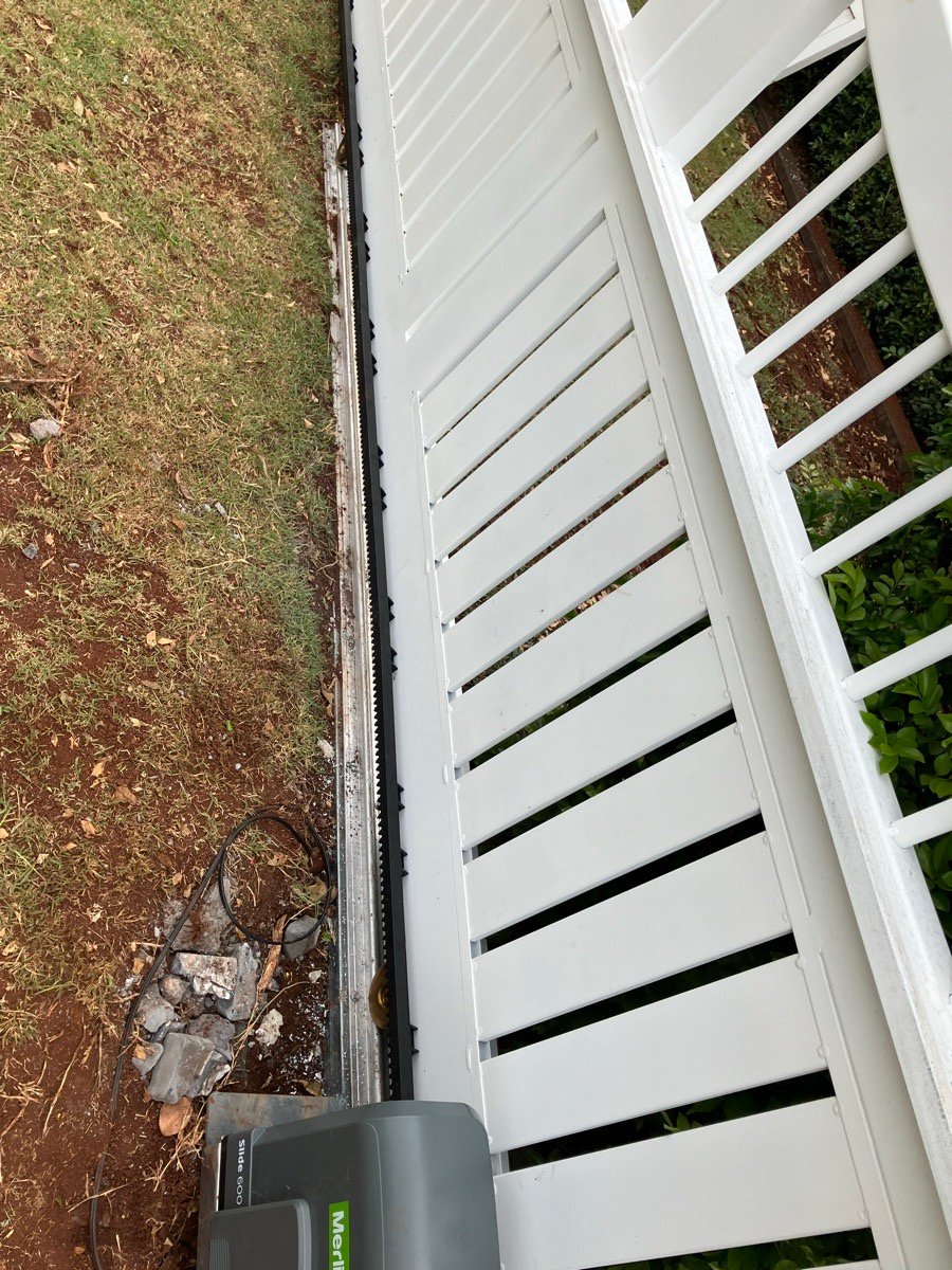 in progress White Powder-coated Aluminium Sliding Gate – Aluminium Sliding Gate, Newtown