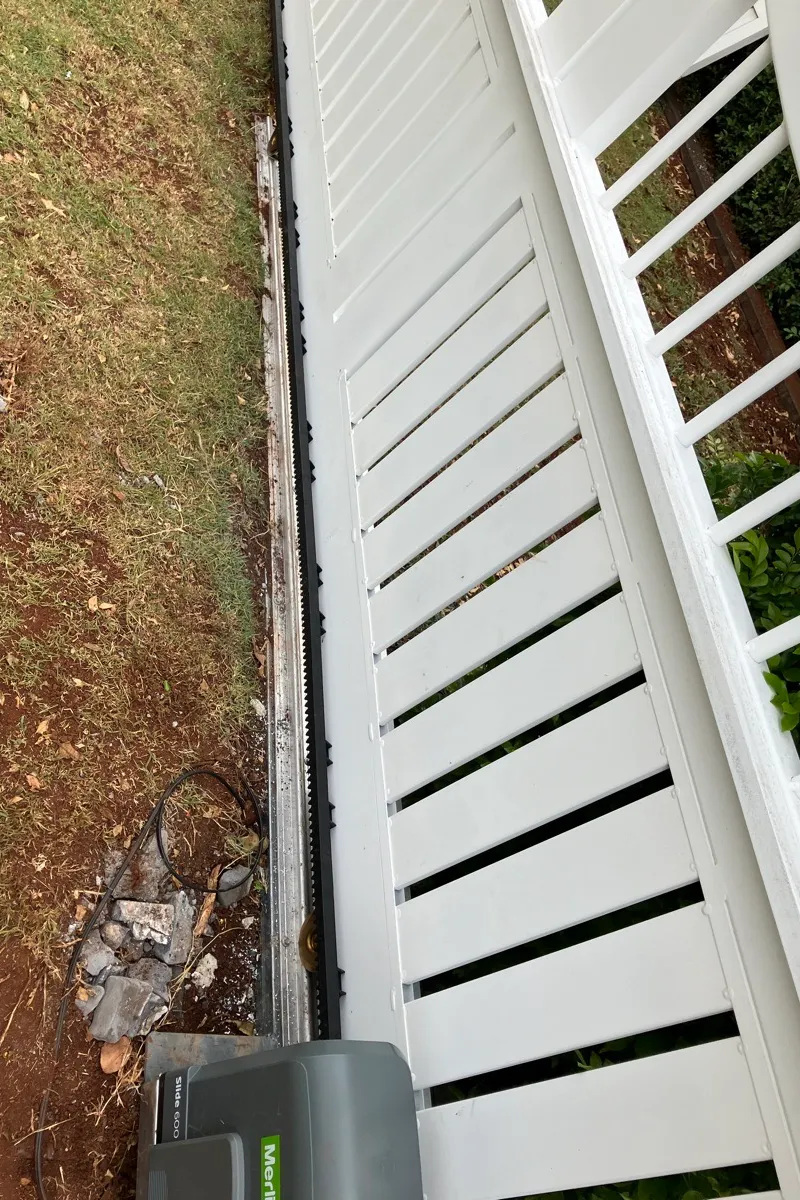 in progress White Powder-coated Aluminium Sliding Gate – Aluminium Sliding Gate, Newtown