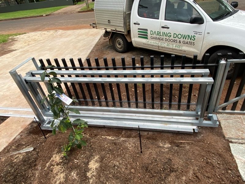 in progress Galvanised Colorbond + Galvanised Frame Sliding Gate – GAL Frame + Palings by others, Toowoomba