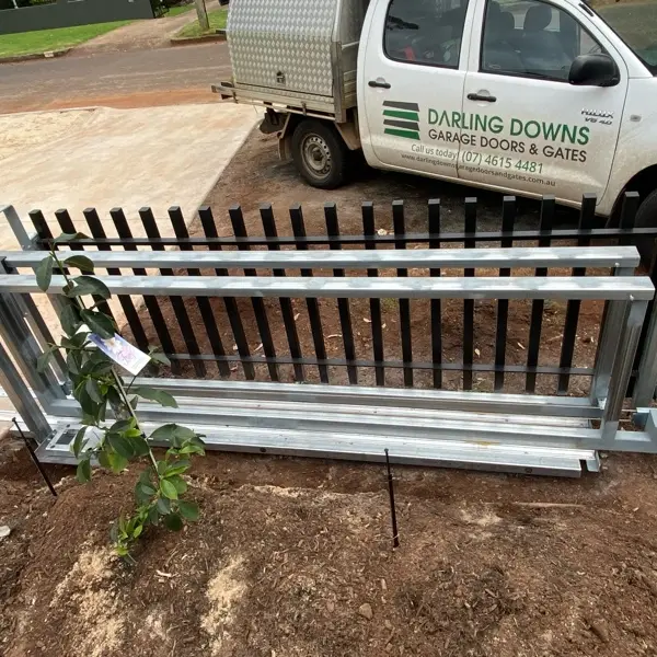 in progress Galvanised Colorbond + Galvanised Frame Sliding Gate – GAL Frame + Palings by others, Toowoomba