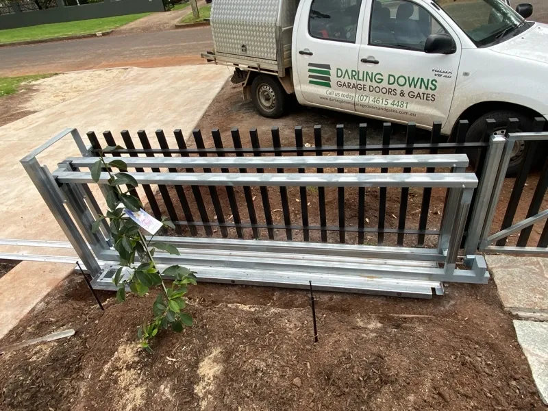 in progress Galvanised Colorbond + Galvanised Frame Sliding Gate – GAL Frame + Palings by others, Toowoomba