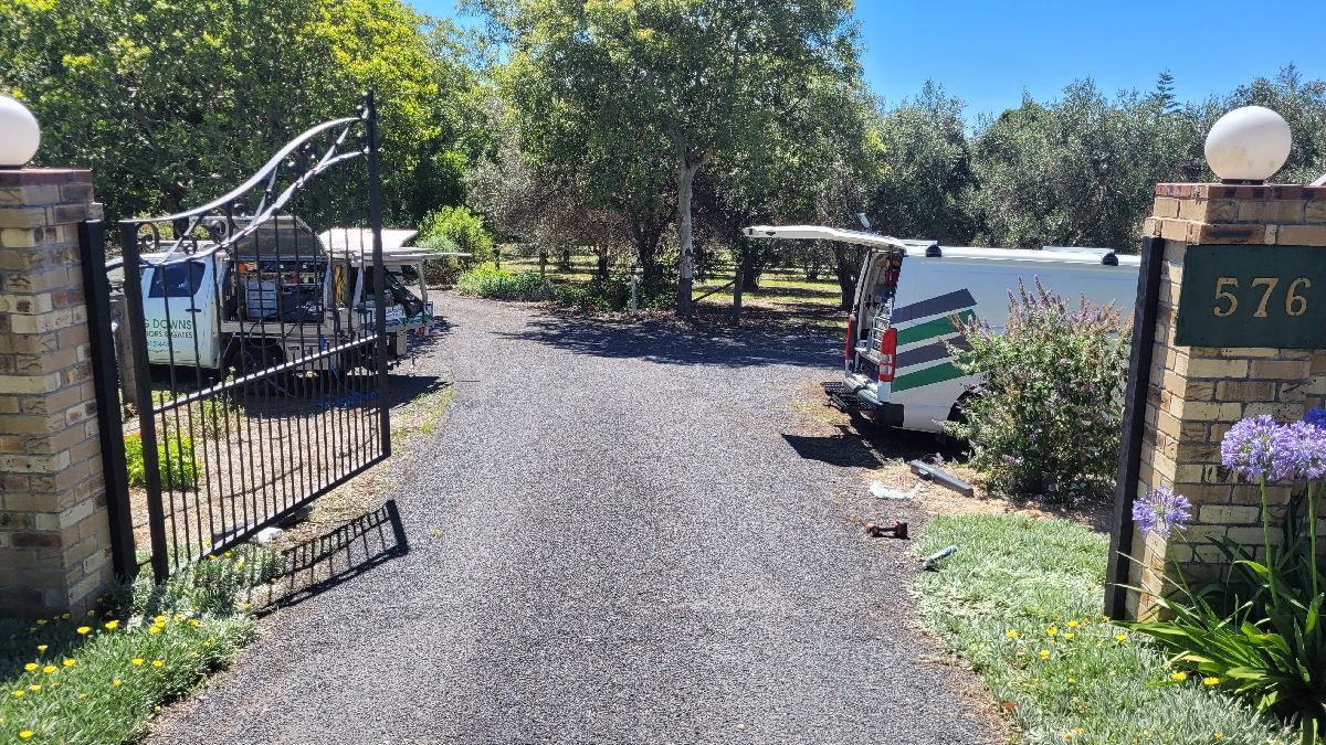 in progress Black Powder-coated Steel Swing Gate – Gate, Vale View